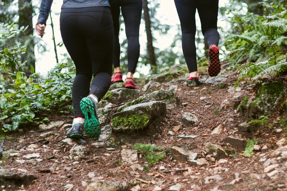Runner training on outdoor trail